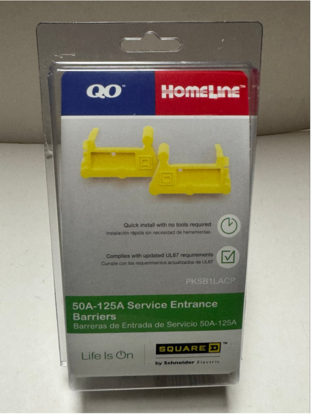 Square D 50A-125A Service Entrance Barriers, Yellow - NEW